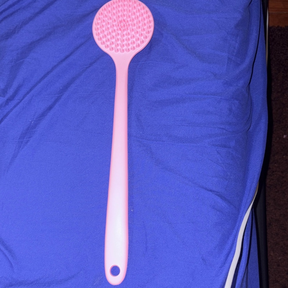Pink Long-Handled Bath Brush